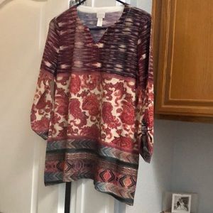 Tunic top from Chico’s. Size 0.  3/4 sleeves. Fall colors.